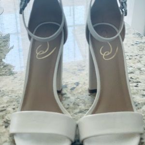 Sam Edelman Yaro Block Heel in white leather size 7